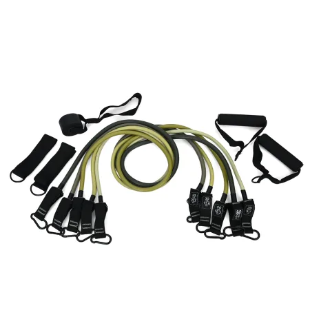 Еспандер трубчастий набори 5 джгутів навантаження 9-27 кг Power Band Зелений