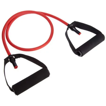 Еспандер трубчастий з ручками та фіксатором дверей довжина 120 см навантаження 13,7 кг червоний