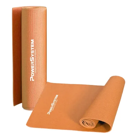 Килимок для йоги та фітнесу Power System PS-4014 PVC Fitness Yoga Mat апельсин 173x61x0,6
