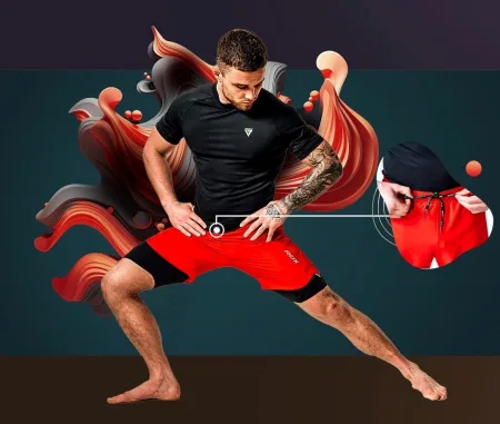 Компресійні шорти для RDX MMA T16 2-в-1 RED/BLACK-S