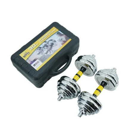 Гантелі розбірні Sport хромовані з грифом у валізі 2 шт по 15 кг