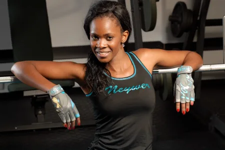 Рукавички для фітнесу MadMax MFG-921 Voodoo Mid grey/light blue M