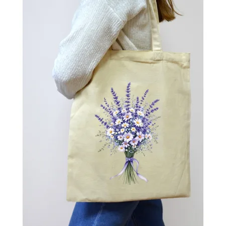 Екошопер BookOpt BK 4105 Лавандовий букет бежевий