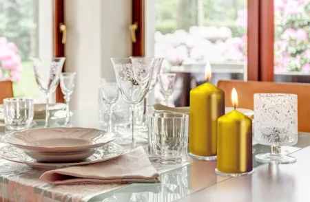 Набір свічок 4 шт. циліндр золотий металік sw40/60