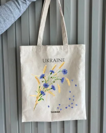 Екошопер BookOpt BK4020 Ukraine волошки і колоски бежевий