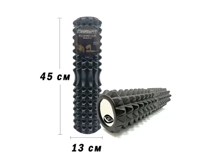 Масажний ролик EasyFit Grid Roller 45 см v.2,2 чорний