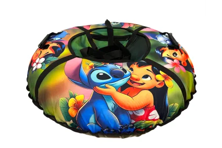 Тюбинг надувные санки ватрушка с камерой "стич" 100 см