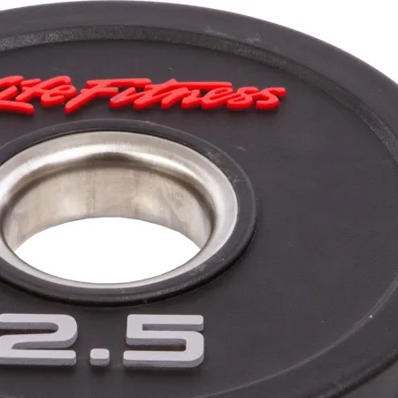 Polyurethane barbell plates LIFE FITNESS 51 mm 2.5 kg black