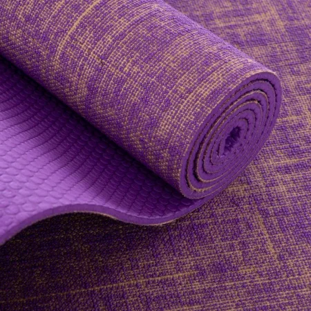 Килимок для йоги джутовий (Yoga mat)PUR 183 см 68 см 4 мм фіолетовий