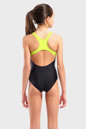 Купальник для плавання злитий Arena DIM LIGHT SWIMSUIT SWIM PRO BA дет (оригінал) 128 см - чорний-жовтий-рожевий