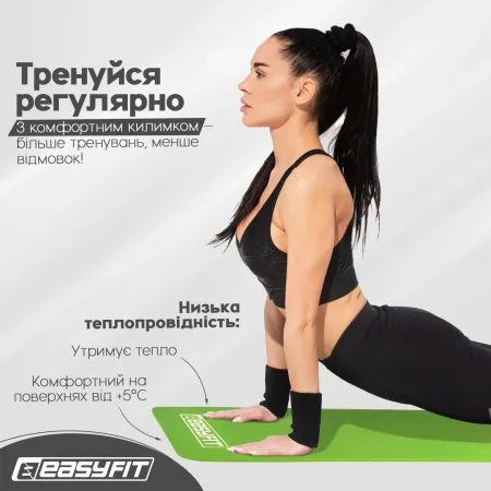 Килимок для фітнесу та йоги EasyFit NBR 10 мм зелений
