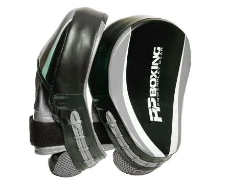 Лапи боксерські PowerPlay 3050 чорно сірі PU [пара]