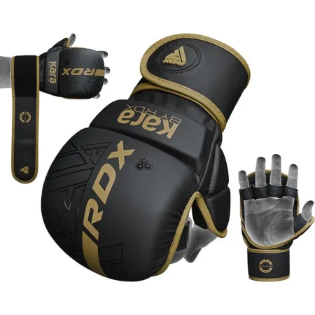 Рукавиці для ММА (греплінгові рукавички) RDX F6 KARA Matte Golden Plus L/XL