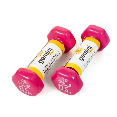 Гантелі Sport для фітнесу з вініловим покриттям 2 шт по 0.5 кг GSD-0.5PINK