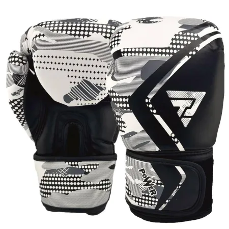 Рукавички боксерські Power 12 унцій - чорний-білий