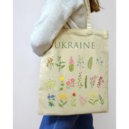 Екошопер BookOpt BK4083 польові квіти, бежевий