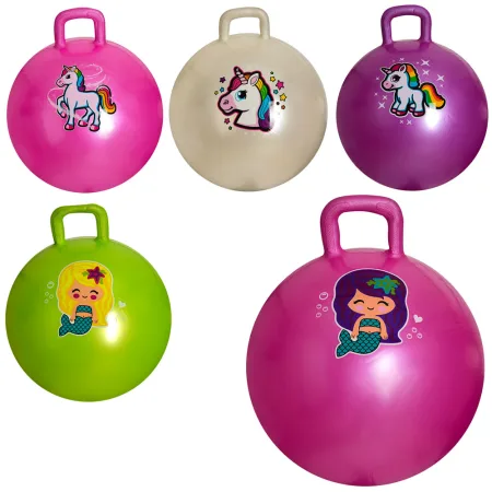 М'яч для фітнесу дитячий з рогами фітбол гладкий 45 см 1 рожевий