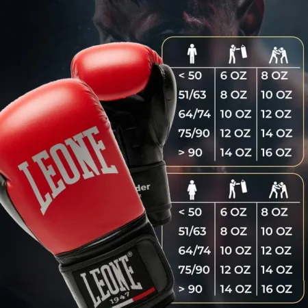 Боксерські рукавиці Leone GN383 THUNDER Red 8 унцій (капу в комплекті)