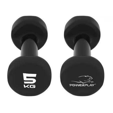 Гантелі вінілові PowerPlay 4125 Achilles 2*5 кг. чорні (пара - 2шт.)