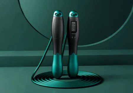 Швидкісна скакалка з лічильником EasyFit чорний-зелений