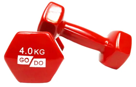 Гантелі для фітнесу з вініловим покриттям 2 шт GoDo GD-4.0R