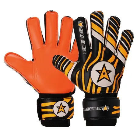 Воротарські рукавички SOCCER STAR 10 - чорно-помарачевий