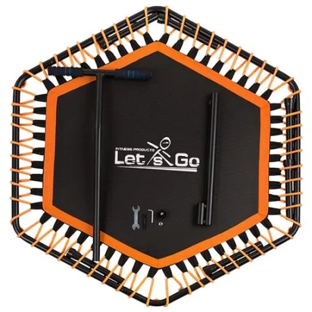 Батут для фитнеса с ручкой Let'sGo 127 см чёрный оранжевый