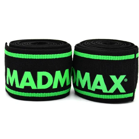 Бинти на коліна MadMax MFA-299 Non slide & slip knee wraps 2,0m Black/Green