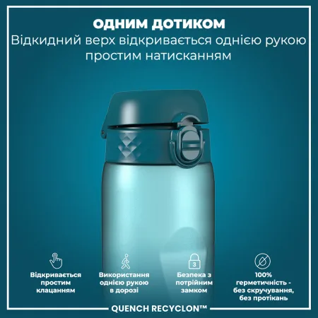 Пляшка для води ION8 1000 мл. BPA Free Times To Drink (ЕКО пляшка) BPA Free Teal & Blue