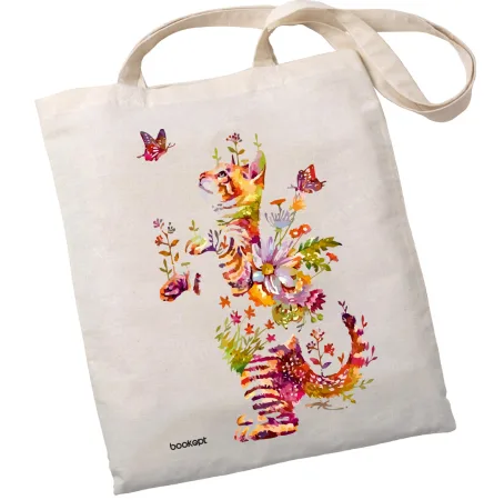 Екошопер BookOpt BK4050 грайливий кіт з метеликом бежевий