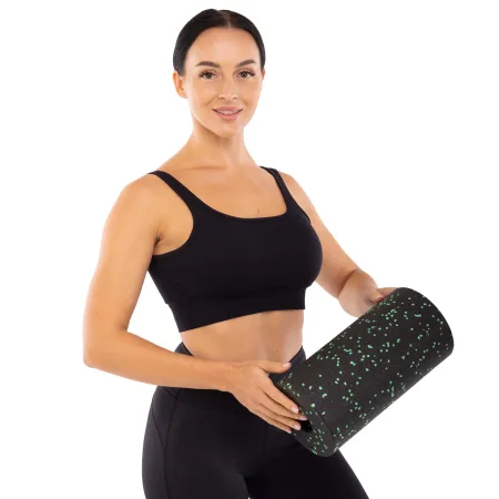 Ролер для занять йогою та пілатесом EPP Чорний-синій - 30 см