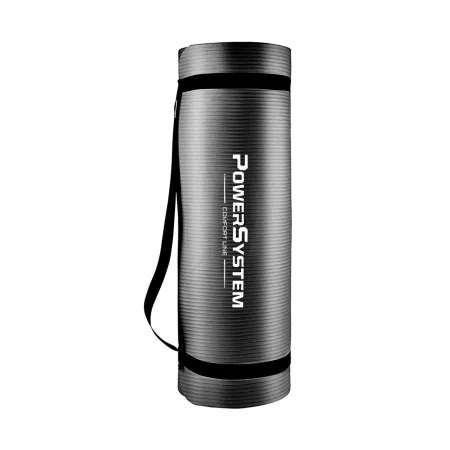 Килимок для йоги та фітнесу Power System PS-4017 NBR Fitness Yoga Mat Plus Чорний 180 х61 х1