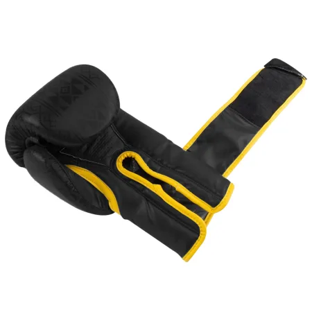 Боксерські рукавиці PowerPlay 3021 Ukraine чорно жовті 12 унцій