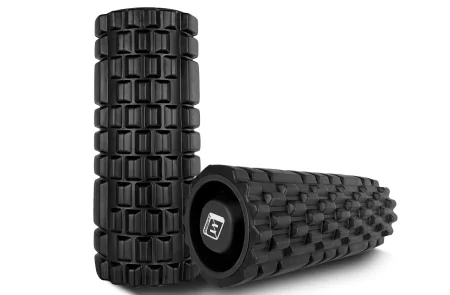 Масажний ролик EasyFit Grid Roller 33 см v.1,1 міцний масажер чорний