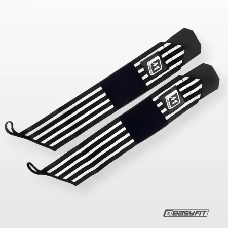 Кистьові бинти EasyFit 50х8 см фіксатор на зап'ястя (чорно-білі)