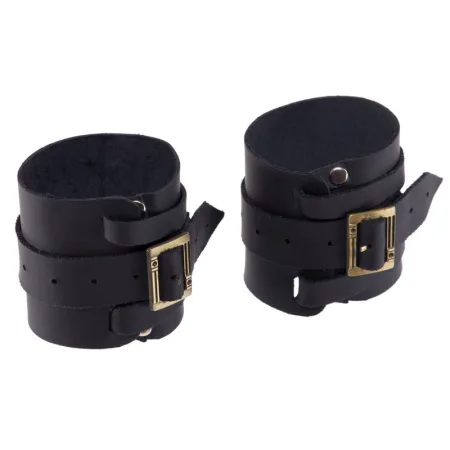 Напульсник атлетичний шкіряний чорний 1 шт - 21 x 7,5 см