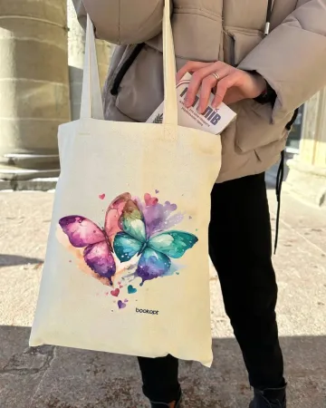 Екошопер BookOpt ВК4060 кольорові метелики в любові бежевий