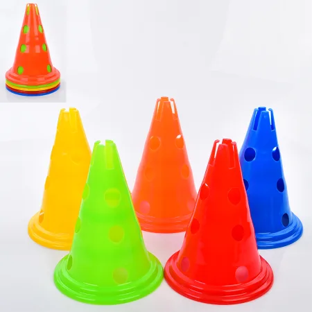 Конус-фішка для тренувань з отворами для штанги та тримачем зверху 30 см Помаранчевий