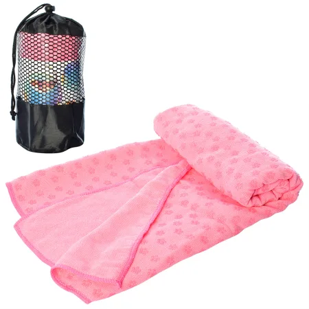 Килимок-рушник для йоги нековзний 2750 рожевий