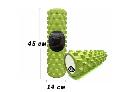 Масажний ролик EasyFit Grid Roller PRO 45 см салатовий