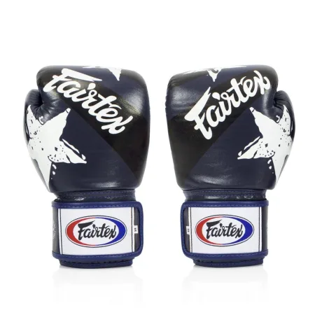Боксерські рукавиці Fairtex BGV1 Nation Print Blue 12 унцій (бинти в комплекті)
