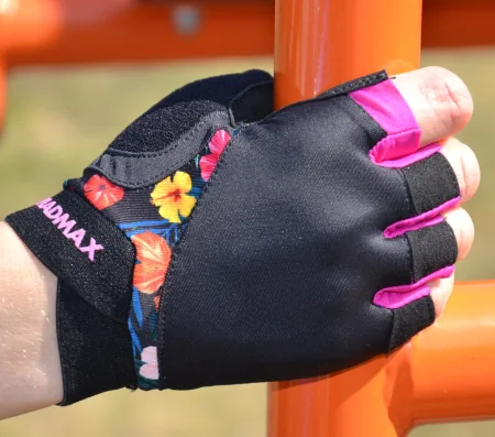 Рукавички для фітнесу MadMax MFG-770 Flower Power Gloves Black/Pink M
