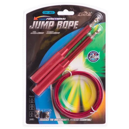 Скакалка швидкісна для кросфіту зі сталевим тросом Cima CM J601 червоний