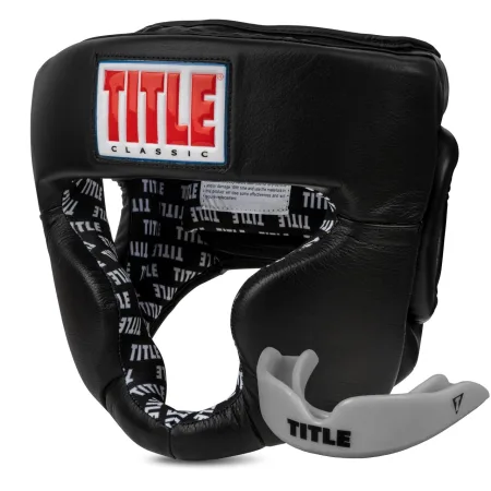 TITLE Classic Full Coverage Training Headgear 2.0 Black M (mouthguard included)
