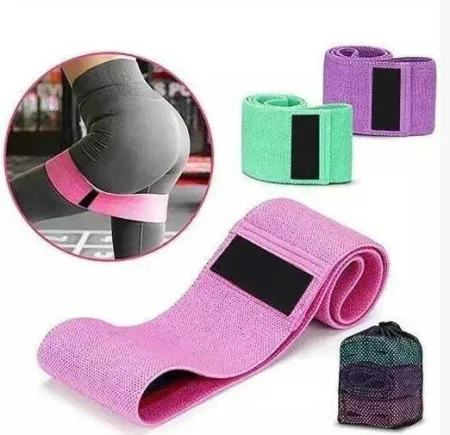 Гумки для фітнесу набір тканинні 3 шт LOOP BANDS (+ фіолетовий)