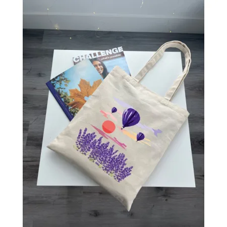 Екошопер BookOpt BK4066 "навколо світу на повітряній кулі" бежевий