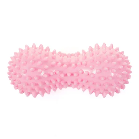 Масажер для спини «арахіс» подвійний їжак PVC 16 х6, 5 см ніжно рожевий