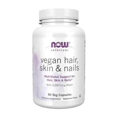 Комплекс для волосся шкіри й нігтів NOW Foods Vegan Hair, Skin & Nails 90 вегетаріанських капсул