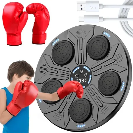 Боксерський тренажер електронні, настінний з дисплеєм та музичні колонки - 43 x 43 x 5 см