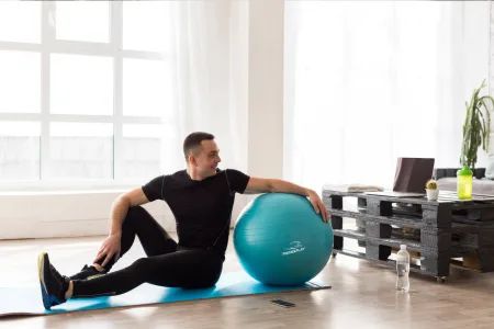 М'яч для фітнесу фітбол PowerPlay 4001 Ø65 cm Gymball м'ятний + помпа